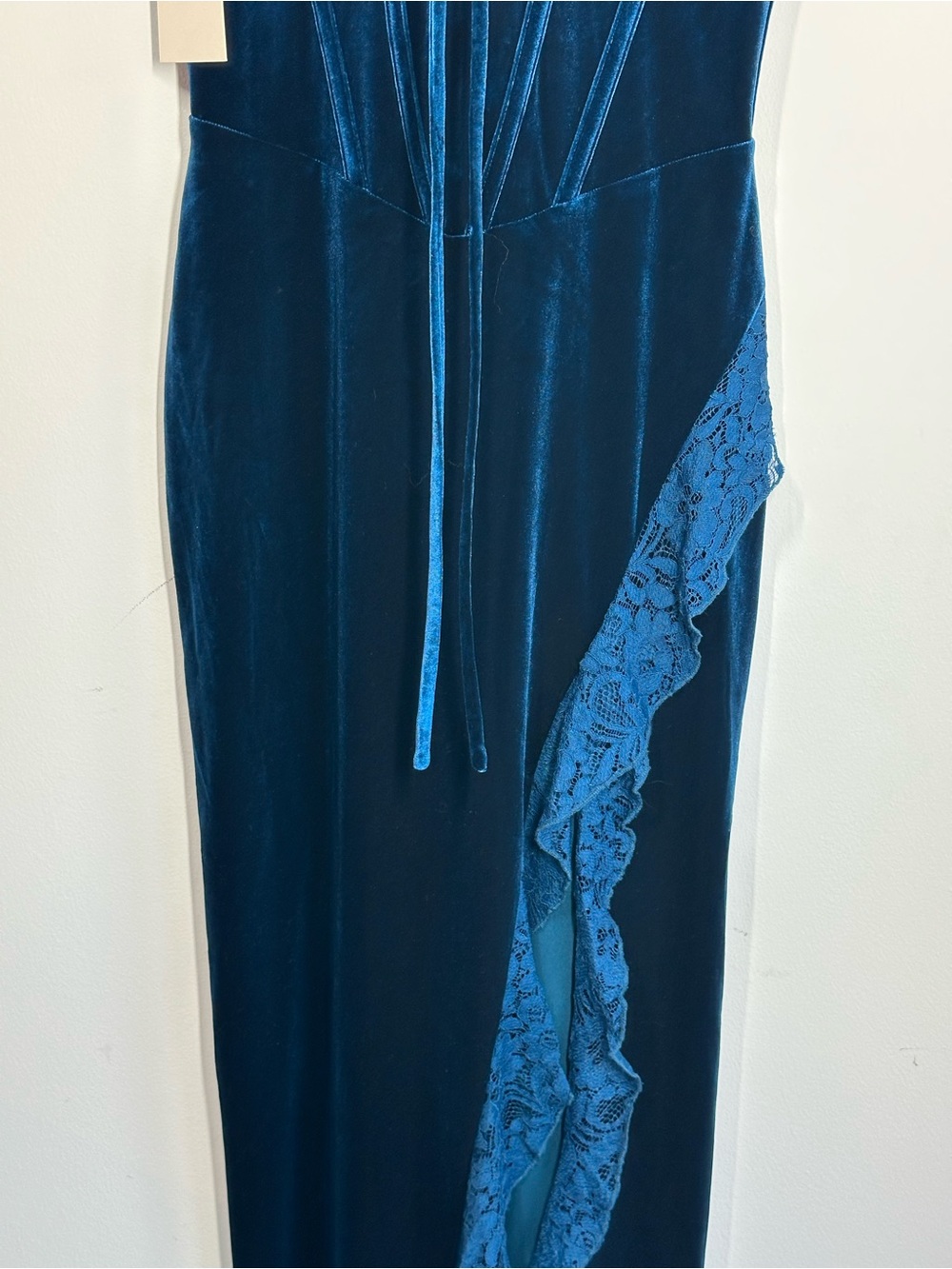 Miss Circle Odilia Teal Velvet Corset Maxi Dress - Women's Medium, NWT - Picture 4 of 7